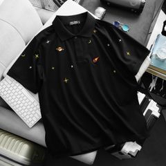BIG MEN- Áo thun polo vải cotton thêu vũ trụ thời trang bigsize nam 85- 145kg