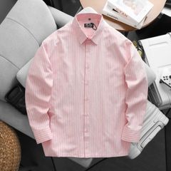 BIG MEN- Áo sơ mi tay dài vải oxford phối sọc màu pastel thời trang bigsize nam 95-135kg