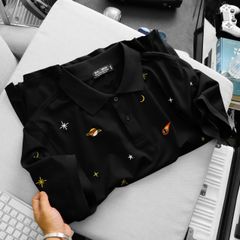 BIG MEN- Áo thun polo vải cotton thêu vũ trụ thời trang bigsize nam 85- 145kg
