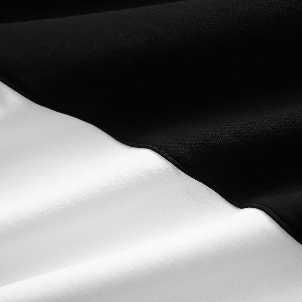 BIG MEN- Áo thun polo vải cotton phối sọc ngang màu đen trắng thời trang bigsize nam 85- 140kg