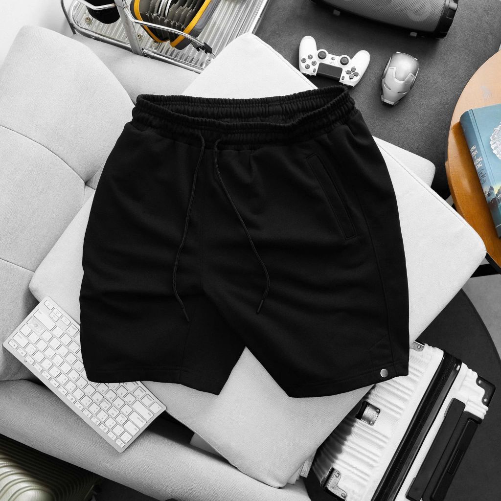 BIG MEN- Quần short nỉ phong cách phối nút thời trang bigsize nam 85- 135kg