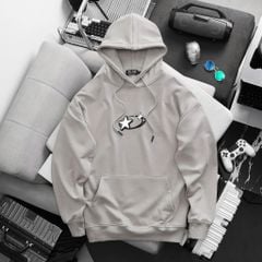 BIG MEN- Áo khoác hoodie màu be chất vải nỉ cua in hình ngôi sao hai mặt thời trang bigsize nam 90- 135kg