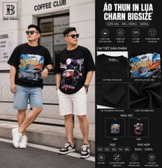 BIG MEN- Áo thun cotton in lụa toàn thân họa tiết Stride+ Motion thời trang retro bigsize 85- 145kg