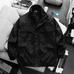BIG MEN- Áo khoác dù bomber phối 2 túi cổ trụ cá tính thời trang bigsize nam< 130 kg