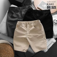 BIG MEN- Quần short kaki lưng thun phối đắp túi form qua gối thời trang bigsize nam 90- 130kg