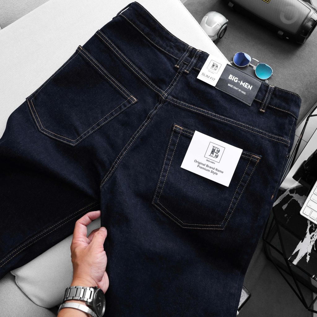 BIG MEN- Quần jean dài tông xanh mực form ống đứng thời trang bigsize nam80- 130kg_ mã 06