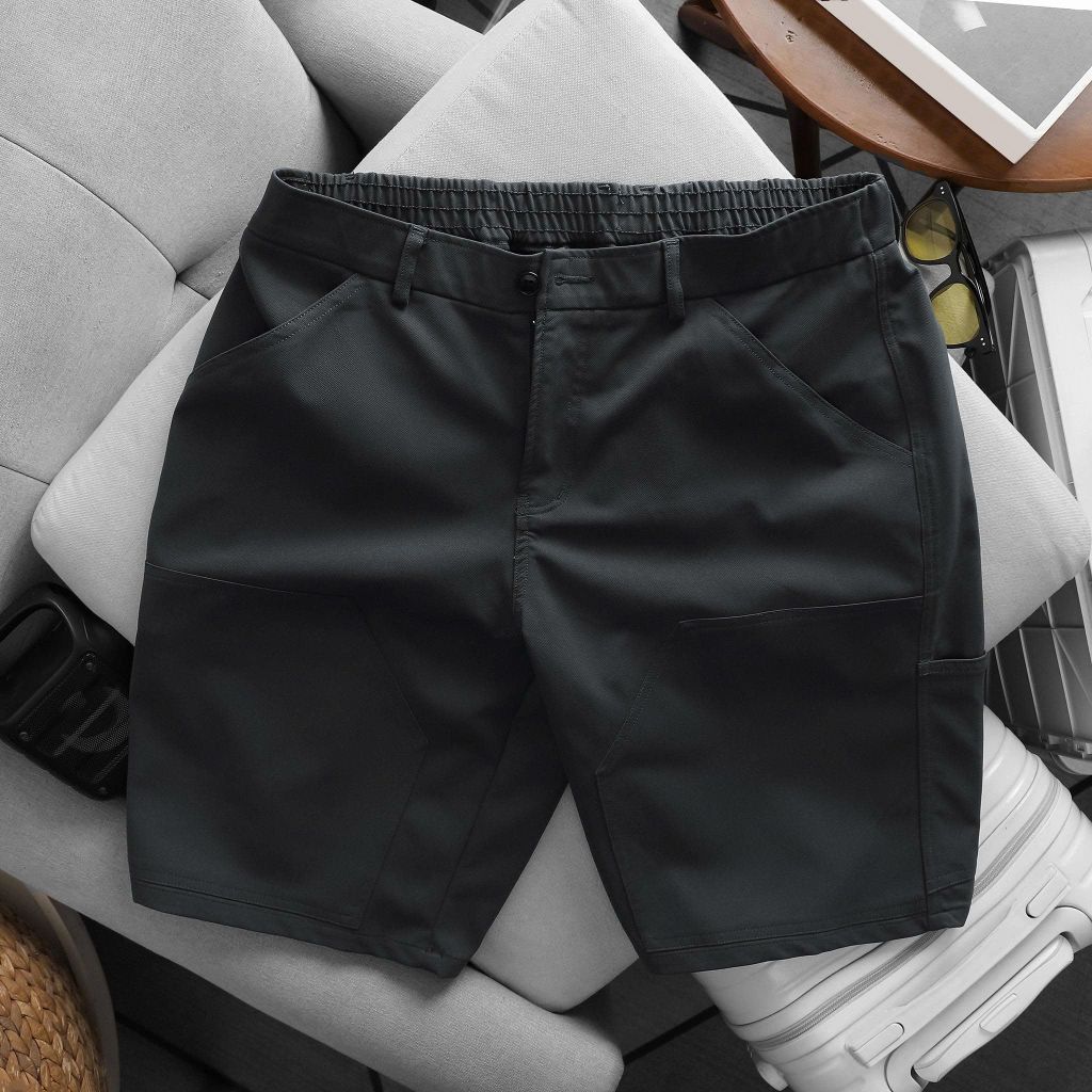 BIG MEN- Quần short kaki lưng thun phối đắp túi form qua gối thời trang bigsize nam 90- 130kg