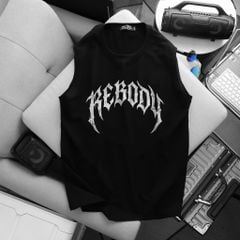Big Men- Áo thun tanktop, ba lỗ vải cotton in chữ Rebooy  thời trang bigsize nam 85- 135 kg