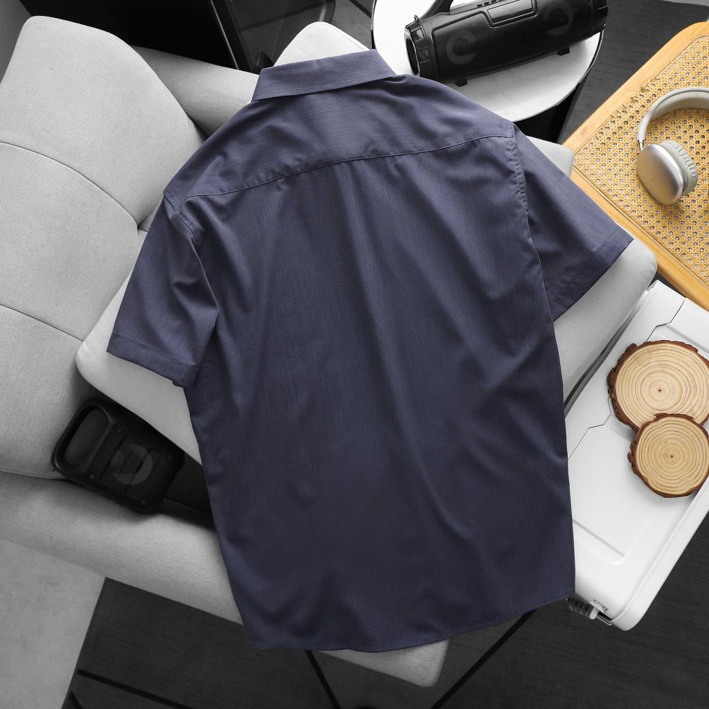 BIG MEN- Áo sơ mi tay ngắn vải kate mỹ màu thời trang công sở bigsize nam 80- 130kg