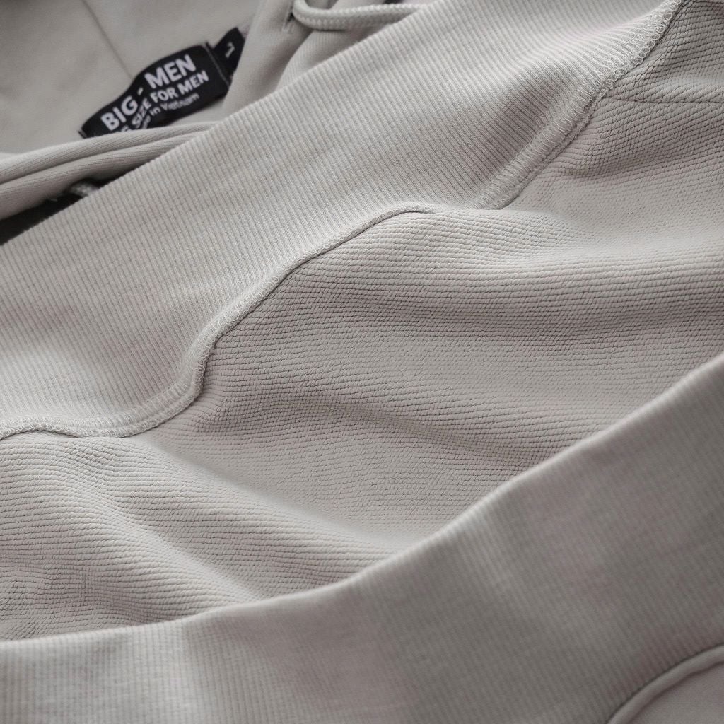 BIG MEN- Áo khoác hoodie màu be chất vải nỉ cua in hình ngôi sao hai mặt thời trang bigsize nam 90- 135kg