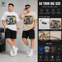 BIG MEN- Áo thun cotton in hinh Nữ Thần Hard Core thời trang bigsize nam 85- 145kg