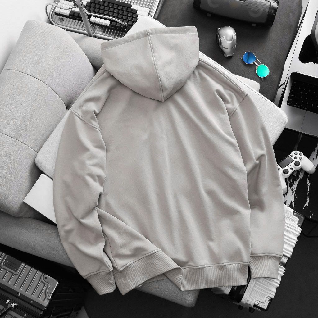 BIG MEN- Áo khoác hoodie màu be chất vải nỉ cua thời trang bigsize nam 90- 135kg