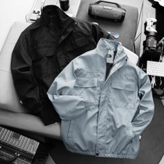 BIG MEN- Áo khoác dù bomber phối 2 túi cổ trụ cá tính thời trang bigsize nam< 130 kg