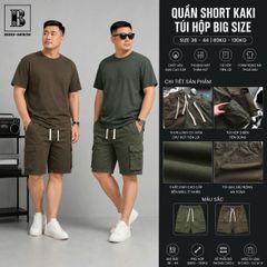 BIG MEN- Quần short kaki túi hộp cá tính thời trang bigsize nam 80- 130kg