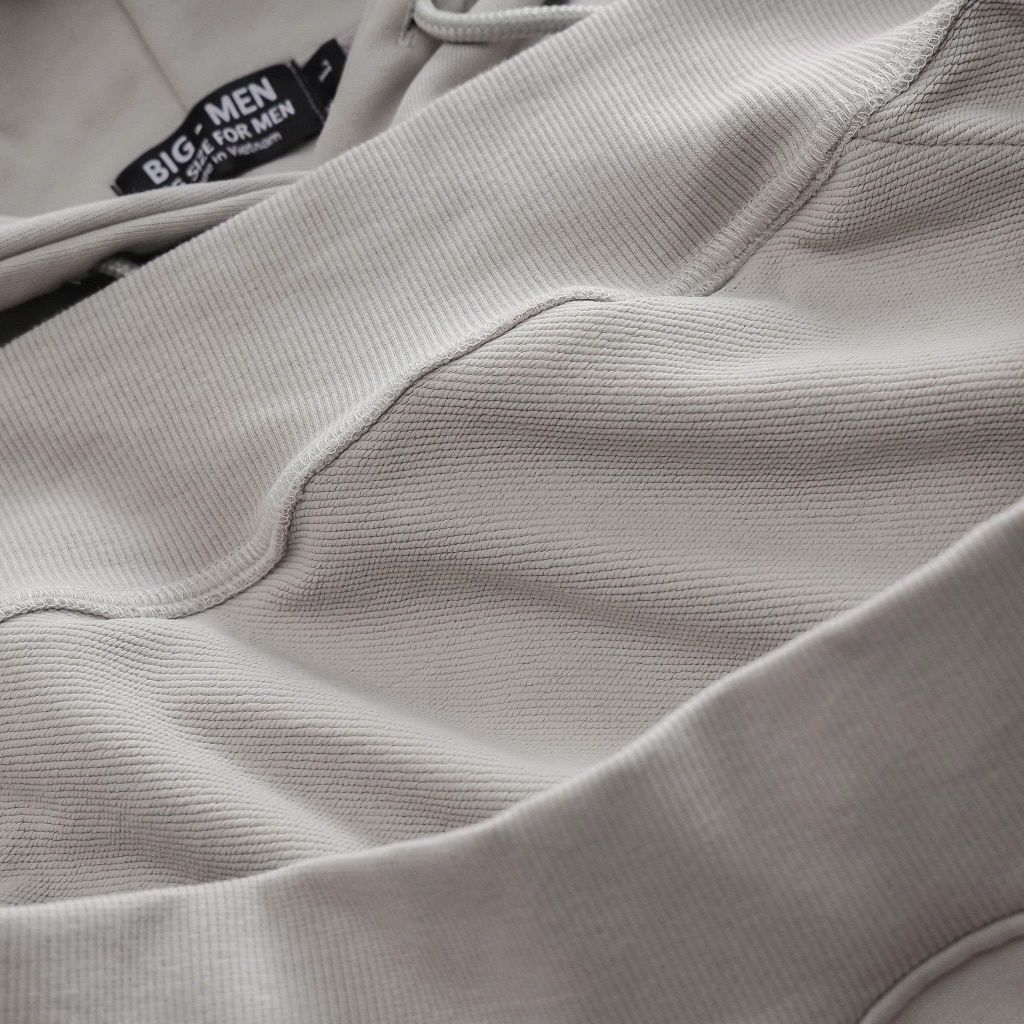 BIG MEN- Áo khoác hoodie màu be chất vải nỉ cua thời trang bigsize nam 90- 135kg