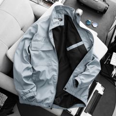 BIG MEN- Áo khoác dù bomber phối 2 túi cổ trụ cá tính thời trang bigsize nam< 130 kg