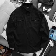 BIG MEN- Áo Sơ Mi Tay Dài Big Size Nam Phối 2 Túi Hộp Chất Poly Mềm Mịn 80-130kg