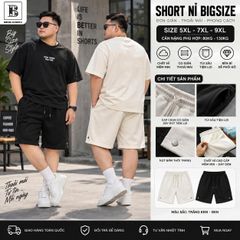 BIG MEN- Quần short nỉ phong cách phối nút thời trang bigsize nam 85- 135kg