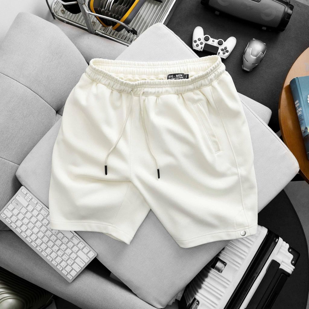 BIG MEN- Quần short nỉ phong cách phối nút thời trang bigsize nam 85- 135kg