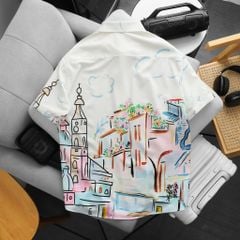 BIG MEN- Áo sơ mi tay ngắn big size nam họa tiết nghệ thuật tranh phố/ nữ thần HC thời trang 80-130kg