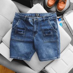 Big Men- Quần short jean bigsize nam tông xanh phối túi thời trang 80- 130 kg - Mã 680 + 682