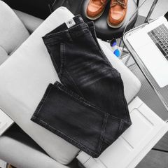 Quần jean ống suông tông đen xám phối cá tính bigsize nam 80- 130 kg