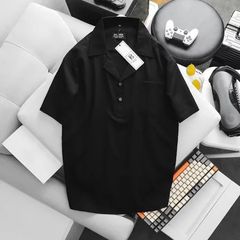 Áo sơ mi tay ngắn vải đũi cổ đăng tông có túi thời trang bigsize nam cỡ đại < 140kg