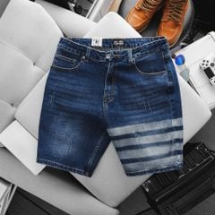 SALE 199K - Quần short jean tông xanh họa tiết cá tính bigsize nam 80- 130 kg