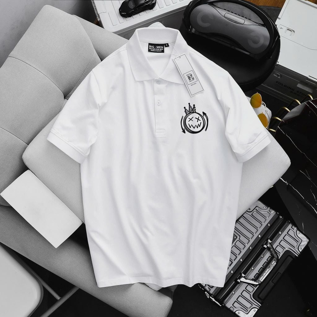 [ Big Men] Áo thun polo chất vải cotton in họa tiết thời trang bigsize 85- 135 kg