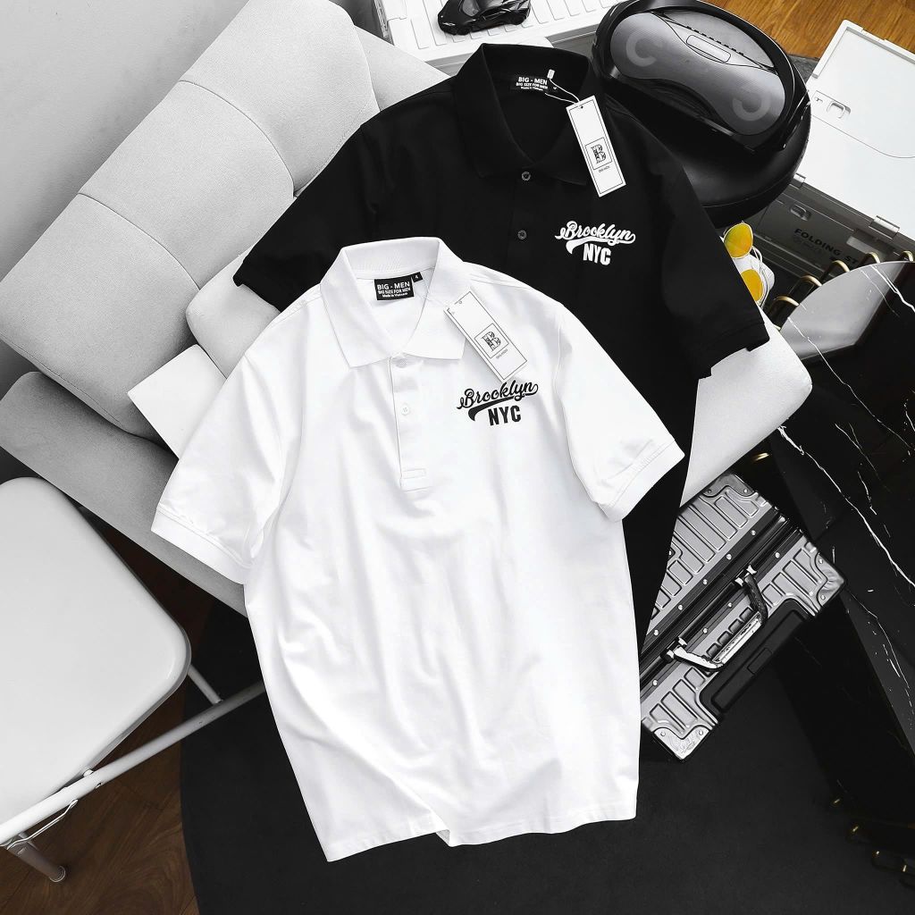 [Bigmen.Bigsizemen] Áo polo chất cotton phong cách Vintage in NYC 1982 bigsize nam< 145 kg
