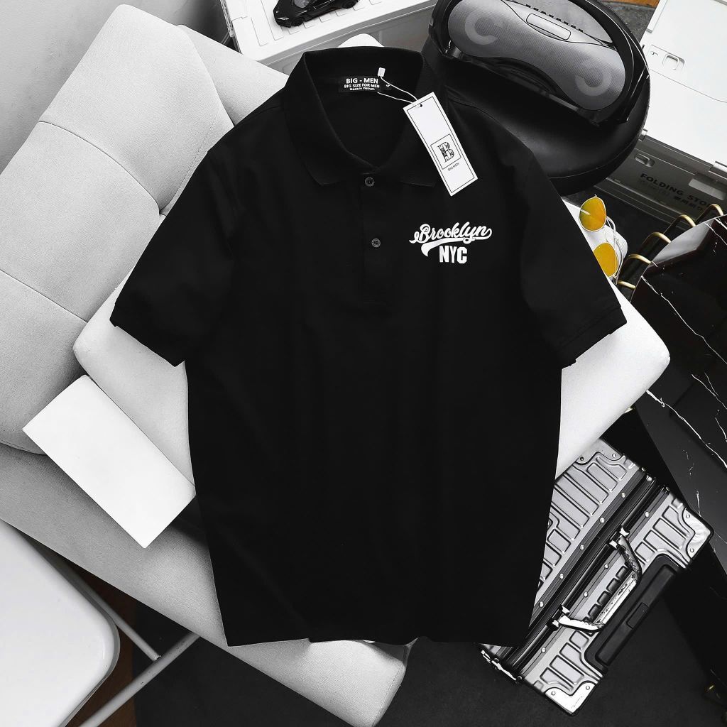 [Bigmen.Bigsizemen] Áo polo chất cotton phong cách Vintage in NYC 1982 bigsize nam< 145 kg