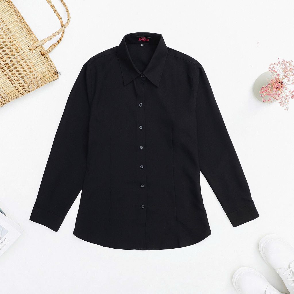 [ Big size nữ 55- 87 kg] Áo sơ mi tay dài bigsize nữ chiết eo thời trang công sở Hardcore
