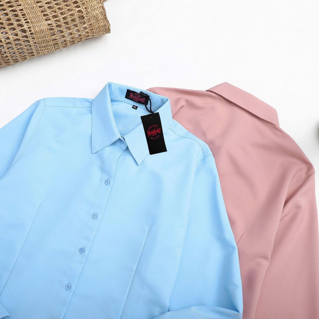 [ Big size nữ 55- 87 kg] Áo sơ mi tay dài bigsize nữ chiết eo thời trang công sở Hardcore