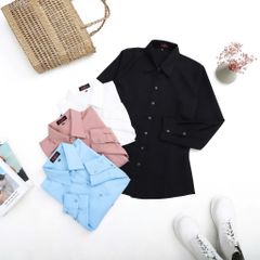 [ Big size nữ 55- 87 kg] Áo sơ mi tay dài bigsize nữ chiết eo thời trang công sở Hardcore