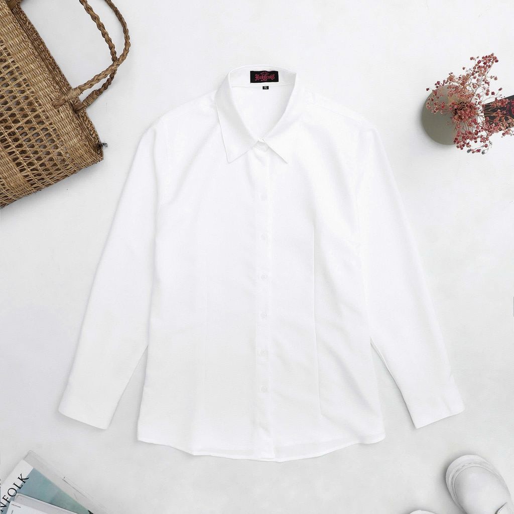 [ Big size nữ 55- 87 kg] Áo sơ mi tay dài bigsize nữ chiết eo thời trang công sở Hardcore