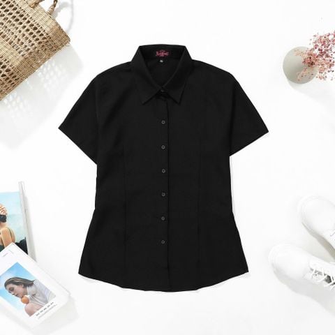 [ Big size nữ 55- 87 kg] Áo sơ mi tay ngắn bigsize nữ chiết eo thời trang công sở Hardcore