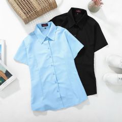 [ Big size nữ 55- 87 kg] Áo sơ mi tay ngắn bigsize nữ chiết eo thời trang công sở Hardcore