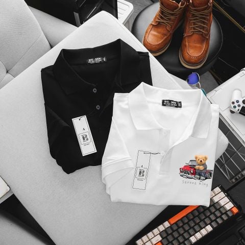 [ Big Size 85- 135 kg] Áo thun polo bigsize nam in họa tiết Gấu King thời trang Big Men