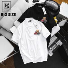 [ Big Size 85- 135 kg] Áo thun polo bigsize nam in họa tiết Gấu King thời trang Big Men