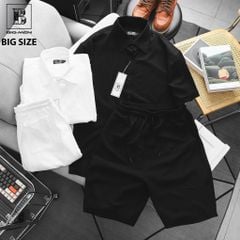 Set bộ quần áo nam big size áo sơ mi vải nhún thời trang 85-130kg