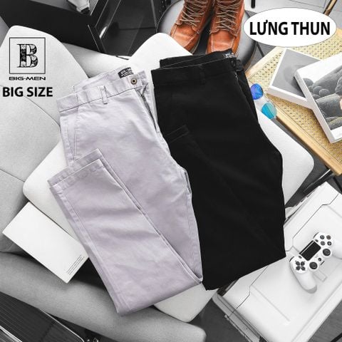 Quần kaki dài bigsize có đai chun thời trang Big Men 80-130 kg - KKLT2