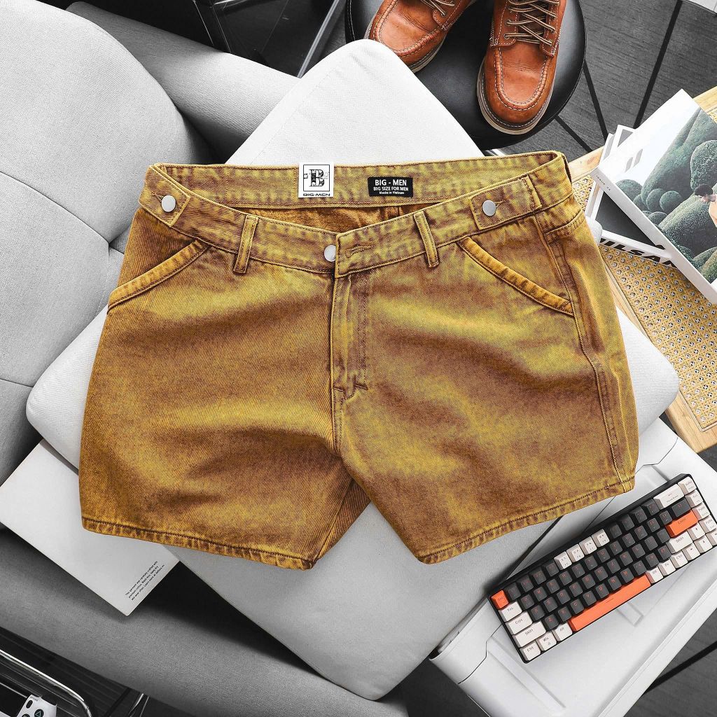 Quần short jean bigsize nam màu bò thời trang Big Men_ mã 466