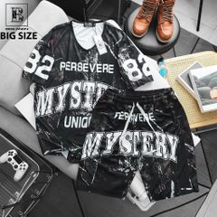 [ Big Size 85- 135 kg] Set bộ quần áo bigsize nam vải mè thoáng mát họa tiết My Stery thời trang Big Men
