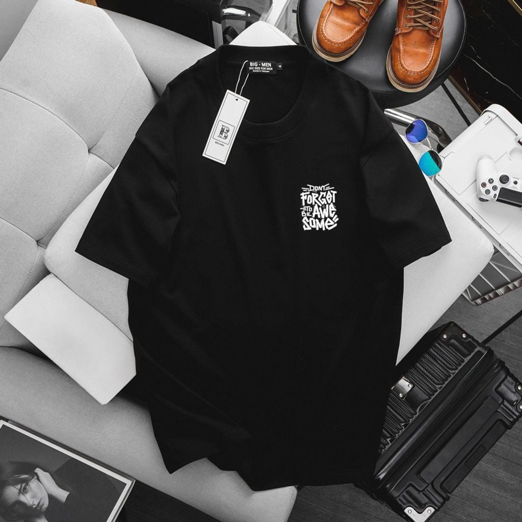 [ Big Size 60- 135 kg] Áo thun cotton bigsize nam in họa tiết 2 mặt Forget thời trang Big Men