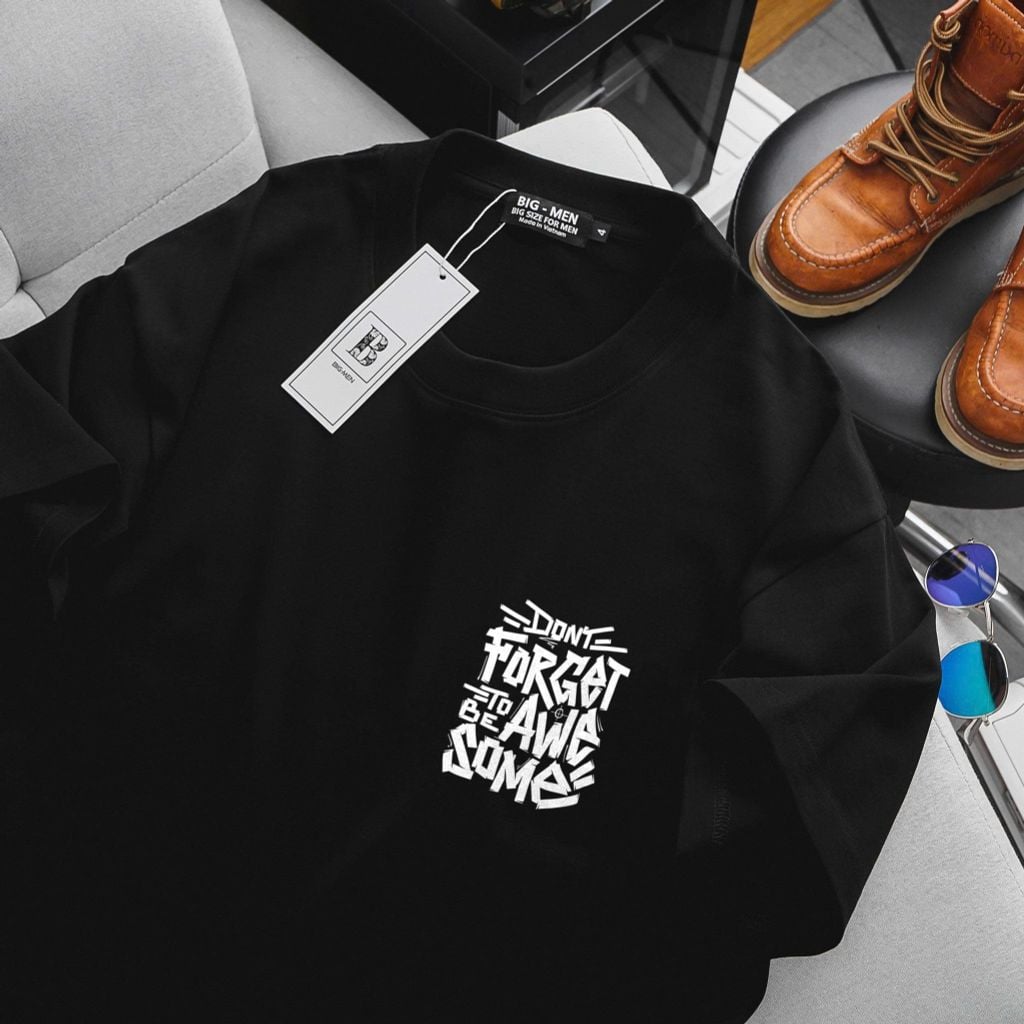 [ Big Size 60- 135 kg] Áo thun cotton bigsize nam in họa tiết 2 mặt Forget thời trang Big Men