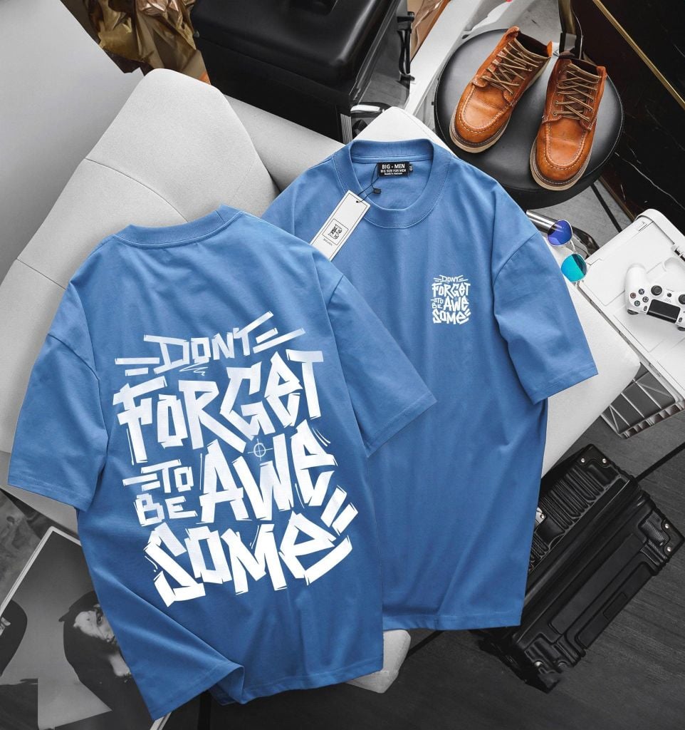 [ Big Size 60- 135 kg] Áo thun cotton bigsize nam in họa tiết 2 mặt Forget thời trang Big Men