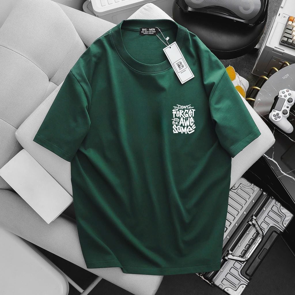 [ Big Size 60- 135 kg] Áo thun cotton bigsize nam in họa tiết 2 mặt Forget thời trang Big Men