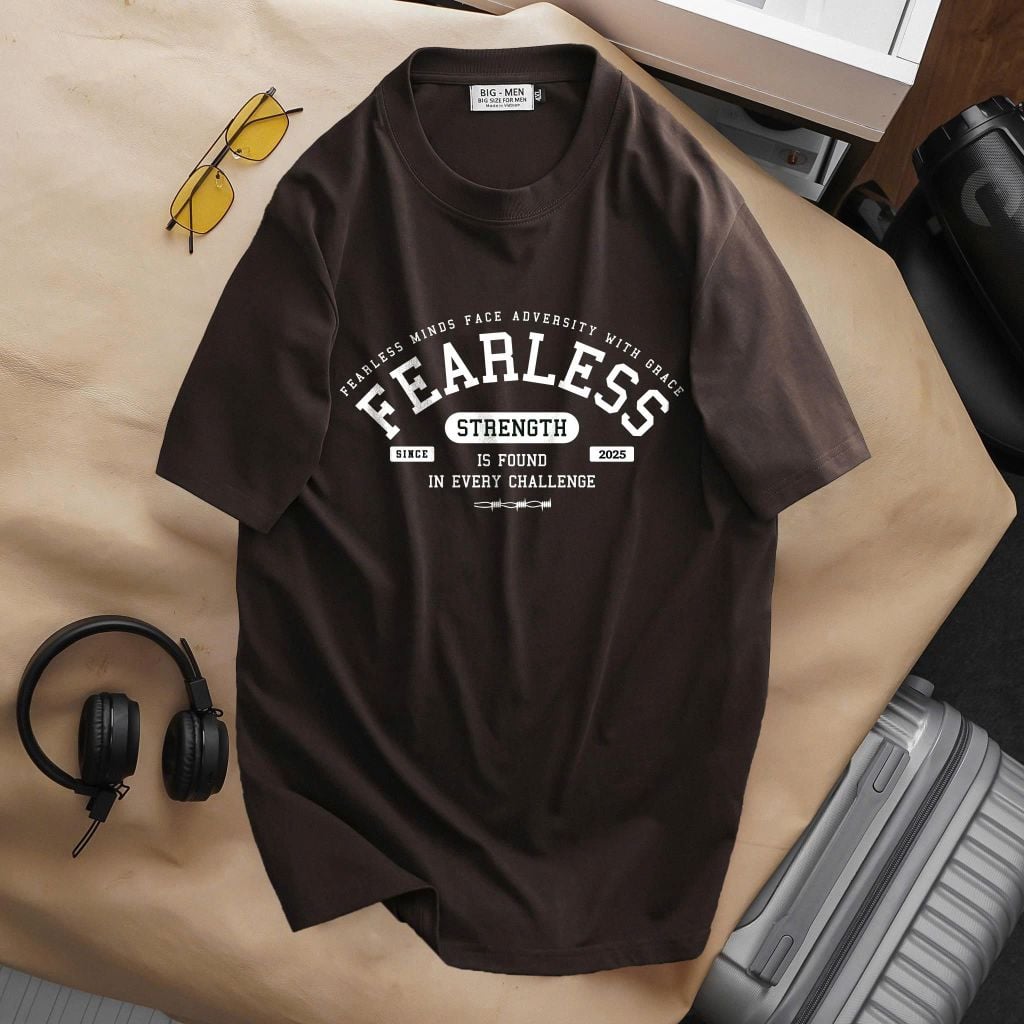 [ Big Size 60- 135 kg] Áo thun cotton bigsize nam in họa tiết Strength thời trang Big Men