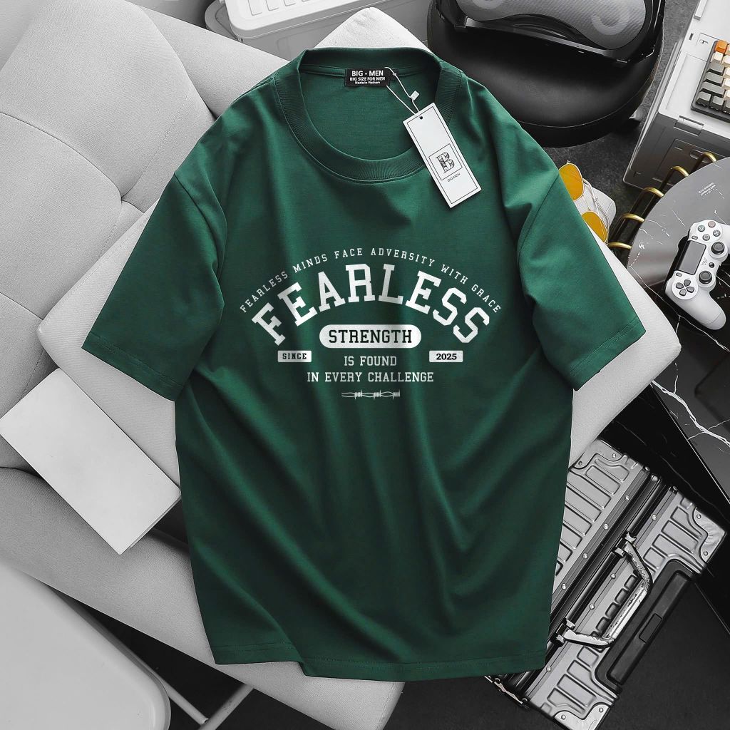 [ Big Size 60- 135 kg] Áo thun cotton bigsize nam in họa tiết Strength thời trang Big Men