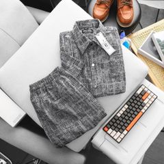 Set bộ quần áo vải jean gấm muối tiêu thời trang bigsize nam 85- 135 kg